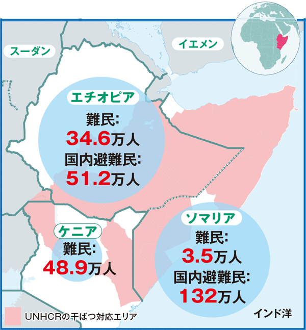 アフリカの角の地図